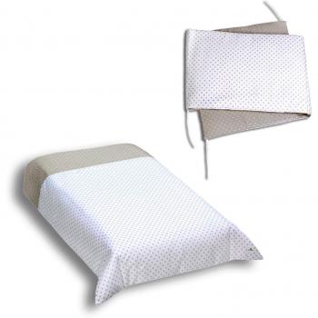Alondra 9L2NG-201 - Set nórdico y protector, cuna de 70 x 140 cm, 2 piezas, color gris medio
