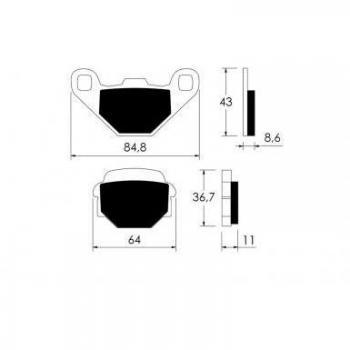 Vicma Brake Pads Organic for Kymco, Agility, People S, Super 8