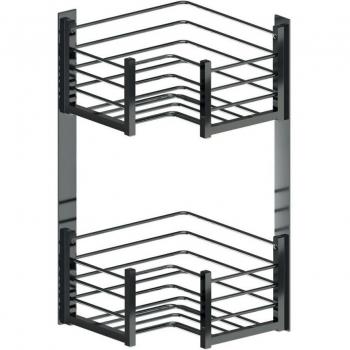 BELTRAN 4040 DELUXE - Jabonera Deluxe Doble Esquina L Cromo Negro Atornillar