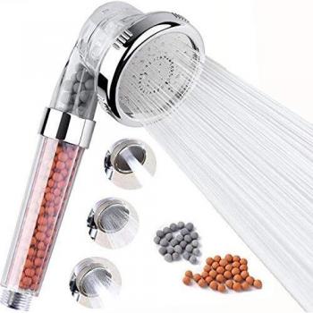 RYTECH Alcachofa de Ducha con Filtro Mineral, Cabezal de Mano Alta Presión, Conexión Universal de Tamaño de Alcachofa de Ducha, 3 Modos Masaje SPA de Alta Presión que Ahorra Agua