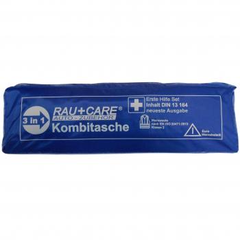 RAU EH0009 Trio Bolso Combinado, Primeros Auxilios según DIN13164 triángulo de Emergencia ECE y Chaleco Reflectante EN20471, Color Azul