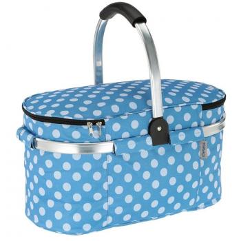 TOMSHOO 30L Cesta de Picnic Almacenamiento Aislante Térmica Plegable con Mango de Aluminio Al Aire Libre 46 * 25 * 24cm