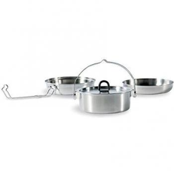 Set de Cocina Camping Tatonka Regular - Acero Inoxidable, Compacto y Robusto
