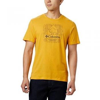 Columbia M Bluff Mesa Graphic tee Camiseta, Hombre, Yellow, 2XL