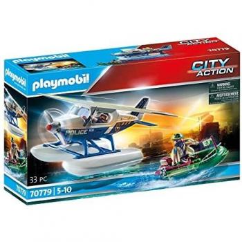 PLAYMOBIL City Action 70779 Policía Hidroavión: Persecución de Contrabandista, Flotante