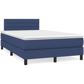 Cama box spring de muelles con colchón azul 120x190 cm en tela Vidaxl