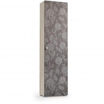 Mueble Multiusos con Acabado en Olmo Floral, 7 Estantes, Antigraffio, Dimensiones 50x30xh. 182 cm