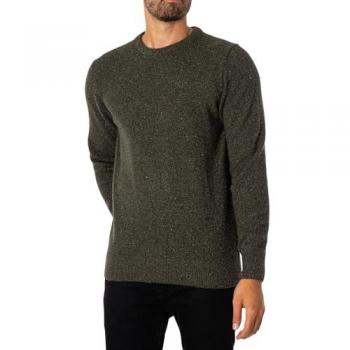 Barbour Tisbury Dark Seaweed Men's Wool Crew Neck Sweater - Size S