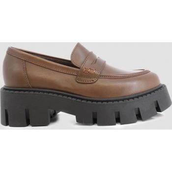 Mocasines de mujer de piel con suela track