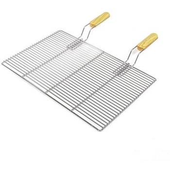 Parrilla Barbacoa Rectangular de Acero Inoxidable 54x34cm con Mangos para Grill