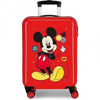 Maleta de cabina rígida Mickey Enjoy the Day Oh Boy Roja
