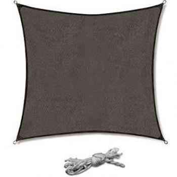 Sekey Toldo Vela de Sombra Impermeable 2x4m Rectangular Protección Rayos UV, Resistente al Desgarro, para Terraza Balcon Patio Exteriores Jardín, con Ojales y Cuerdas de Fijación, Gris Claro