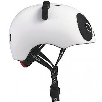Casco Infantil Micro Panda 3D LED - Casco para Patinete/Bicicleta (S, negro y blanco)