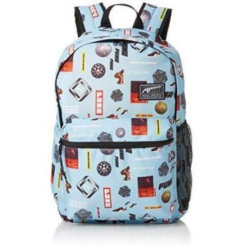 PUMA Unisex's Academy Backpack, Light Sky-Logo AOP, OSFA