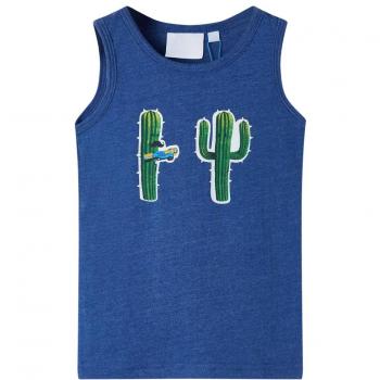 Camiseta de tirantes infantil azul oscuro melange 116