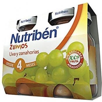 Nutribén Zumo UVA y Zanahorias - 2 paquetes de 130 ml