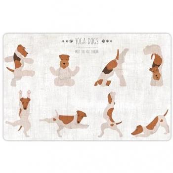 Alfombra de Vinilo Impermeable para Mascotas Yoga Dogs 48x75 cm