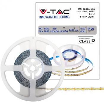 Tira de LED SMD2835 24V 18W/m 6500K 2430LM IP20 5 Metros