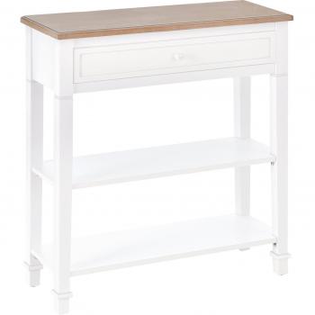 Mesa de Consola Multifuncional HOMCOM con Cajón Extraíble y Estantes de Estilo Retro