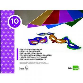Liderpapel - Cartulina metalizada, Bloc de trabajos manuales, 240 x 315 mm.