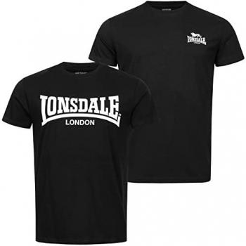 Camiseta Lonsdale Piddinghoe Pack de 2 Negro XXL - 100% Algodón, Manga Corta
