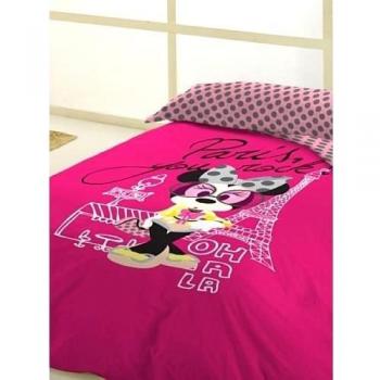Disney Juego de Funda Nórdica Minnie París Fucsia Cama 90