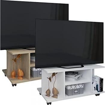 Lowboard TV de Madera con Ruedas - 80 x 40 x 40 cm - Mueble Consola Findalo