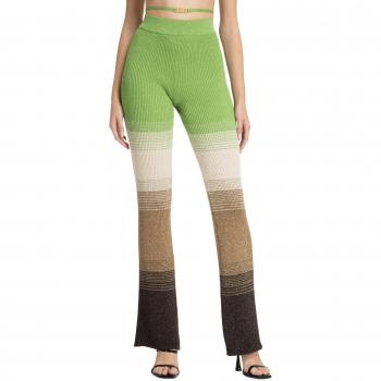 GCDS Green Wide Trousers for Women, Size XS