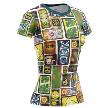 Camiseta de Manga Corta Emoji Portrait Verde Mujer - S