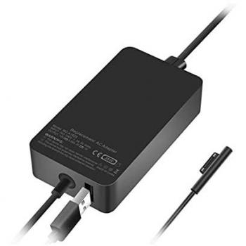Cargador Universal Voltistar 15V 44W para Microsoft Surface Pro 4, Pro 5 y Pro 6 con USB Adicional