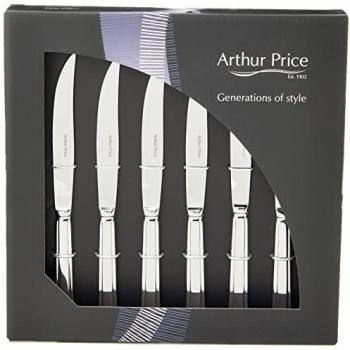 Arthur Price Classic Harley Engraved Stainless Steel Steak Knife Set - 6 Pieces