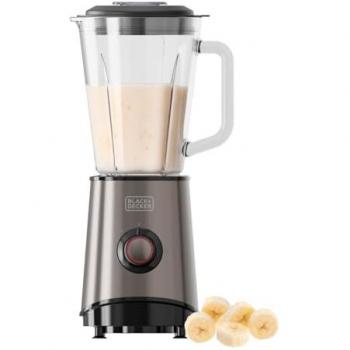 Batidora de Vaso Black+Decker 800W | Jarra de Vidrio 1.5L | 4 Cuchillas de Acero Inoxidable | Función Pulso y Varias Velocidades | Picado de