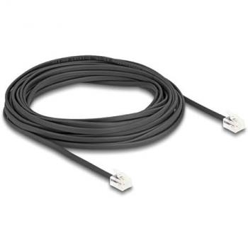 Cable telefónico RJ11 macho a RJ11 macho negro 10 m - Delock