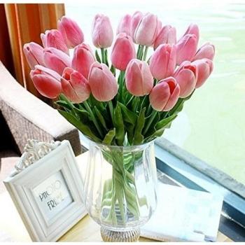Ramo con 12 tulipanes sintéticos Calcifer, de 35 cm, para la decoración de hogar o bodas