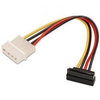 NANOCABLE 10.19.0201-OEM - Cable SATA alimentación acodado a MOLEX, 4pin/M-SATA/H, Macho-Hembra, 16cm