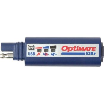 Cargador USB Universal SAE TecMate con monitor de batería, enchufe SAE, 2400mA