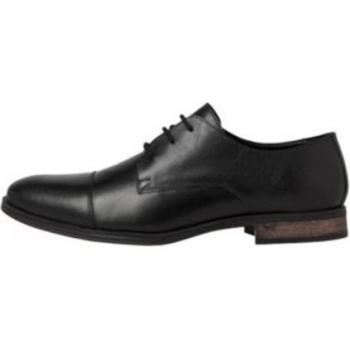 Jack & Jones Raymond Leather Lace-up Shoes for Men - Black/Anthracite, Size 11 US (EU 44)