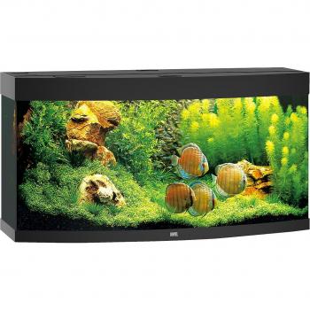 Acuario Juwel Vision LED 260 Negro - Acuario curvo de 260 litros, iluminación LED, diseño elegante y moderno, incluye filtro interno Bioflow, calefactor y tapa con apertura para alimentación