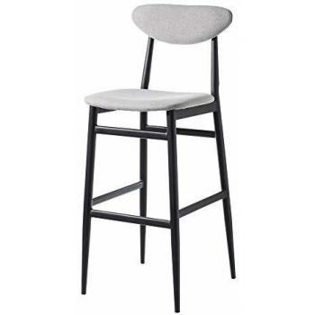 Taburete alto con respaldo de metal gris vintage para cocina Fantasy - LOLAhome