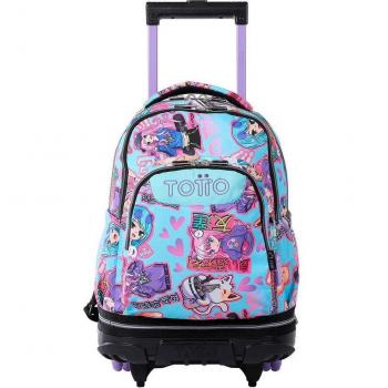 Mochila Totto Escolar con Ruedas Desmontables - Diseño Anime Girls Modelo Tiza