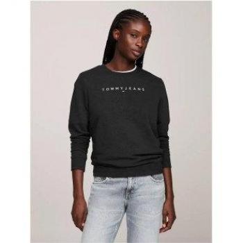Tommy Hilfiger Women's Linear Sweatshirt in Black Cotton - Size X-Small