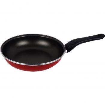 VITRINOR Magefesa Praga - Sartén 22cm de Acero vitrificado Exterior Rojo. Antiadherente bicapa Reforzado, aptas para Todo Tipo de cocinas, Especial inducción. 50% de Ahorro energético.