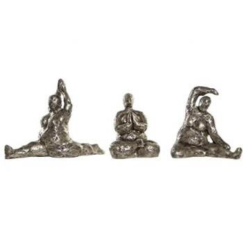 Figura Decorativa DKD Home Decor 11 x 22,5 x 17 cm Dorado Yoga (3 Unidades)