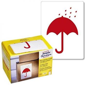 Avery España 7252 - Pack de 200 etiquetas en rollo para envíos, pre-imprimidas, diseño Mantener seco