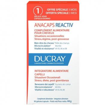 Ducray Anacaps Reactiv Food Supplement for Reactional Hair Loss 3x30 Capsules