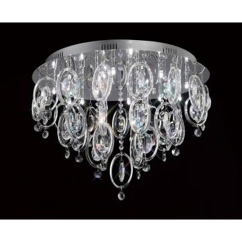 Lámpara de techo Solana 18 luces G4 cromo pulido y cristal, no compatible con LED/CFL
