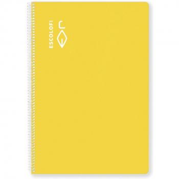 Cuaderno Escolofi Espiral Folio 50 Hojas Pautadas 3mm Amarillo Tapa Dura 70g/m²