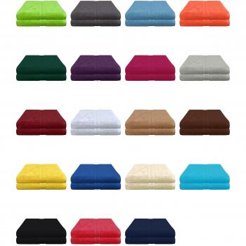 Toalla de sauna Frottier – Toallas de sauna de 80 x 200 cm, en 2 unidades 100% algodón – quaität 500 g/m² en 19 Colores – 2 x Toalla de sauna, toalla de playa, XXL, 80 x 200 cm, 100% algodón, plata, 2 unidades