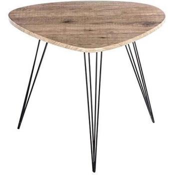 Mesa auxiliar Neile - 69 x 54 x 60 cm - Marrón - Funcional y de madera oscura