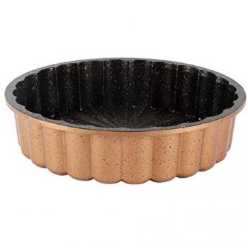 Tarta Antiadherente Serenk de 28 cm con Recubrimiento de Granito - Ideal para Quiches y Pasteles - Color Amarillo
